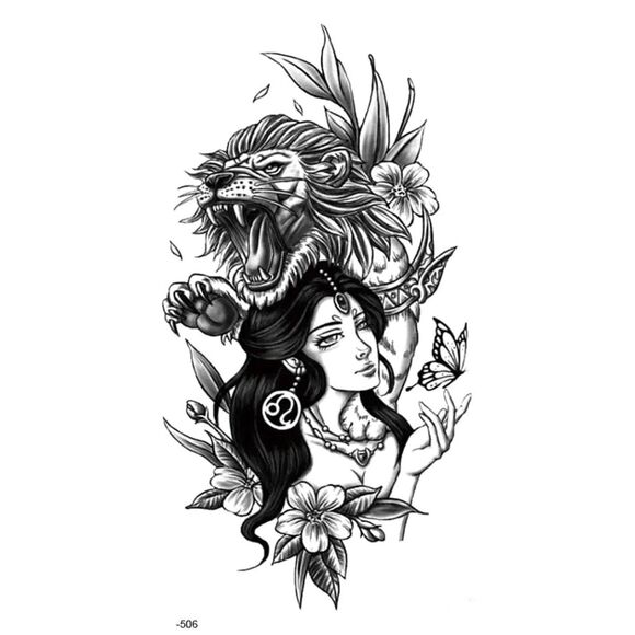 (11 Sheets) Men Women Temporary Tattoo Half Sleeve for Arm Back Leg Body Tattoos - Picture 9 of 12